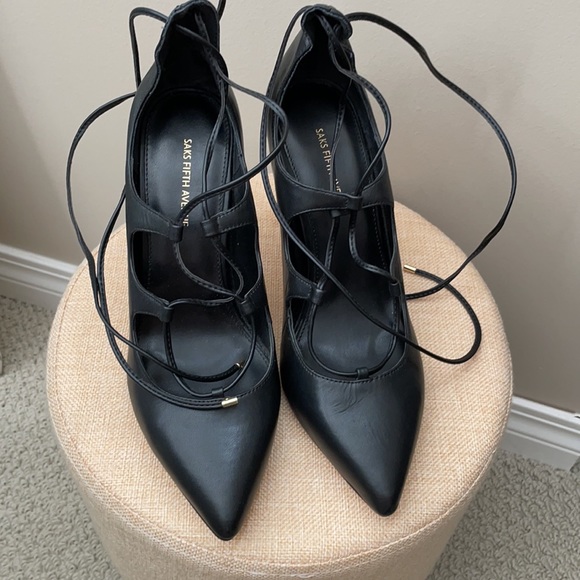 Sak’s Fifth Avenue Caitlyn too lace up heels 7 - Picture 3 of 10